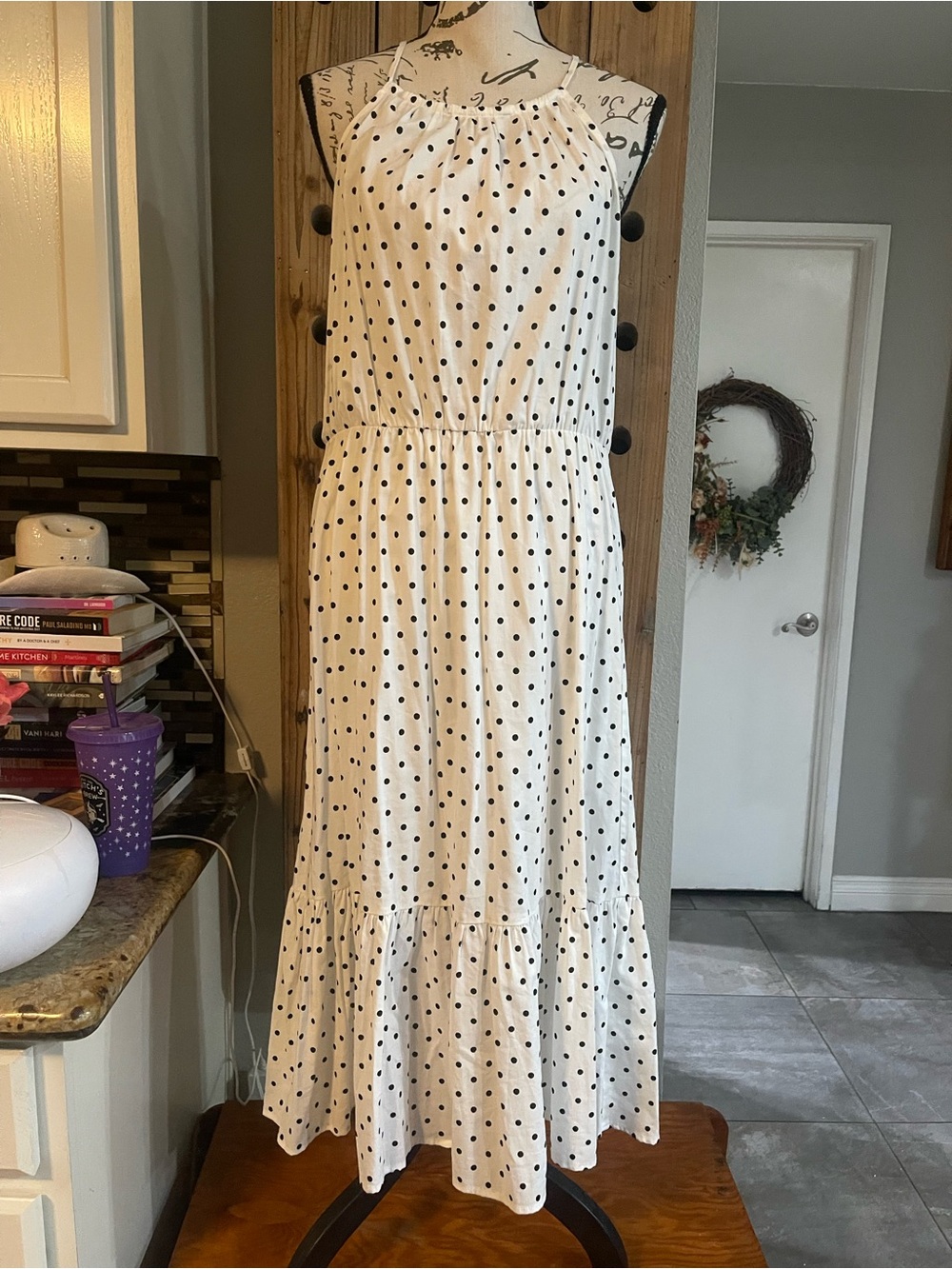 Banana Republic White Polka Dot Maxi Dress - Picture 6 of 11